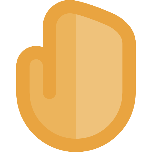 mano abierta Basic Rounded Flat icono