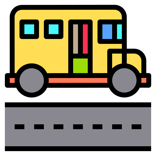 schoolbus Catkuro Lineal Color icoon