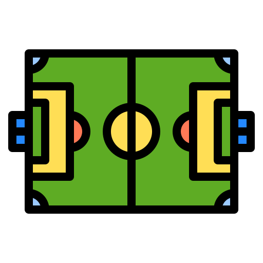 campo de fútbol Catkuro Lineal Color icono