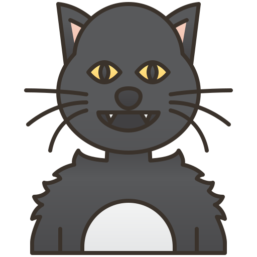zwarte kat Amethys Design Lineal Color icoon