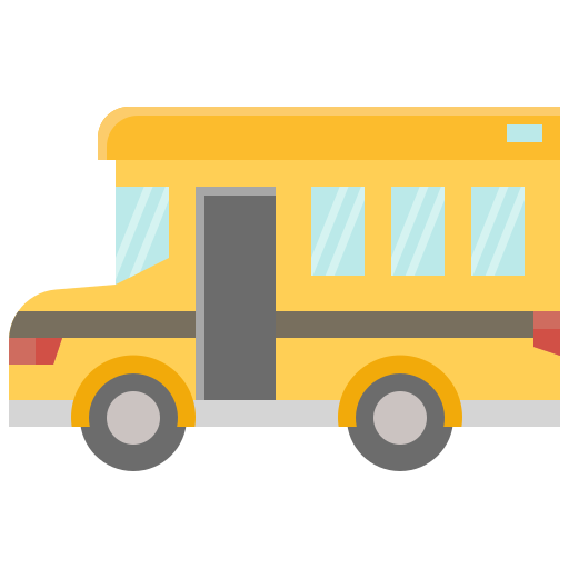 School bus Winnievizence Flat icon