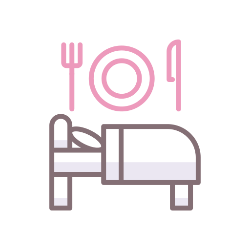 lit et petit déjeuné Flaticons Lineal Color Icône