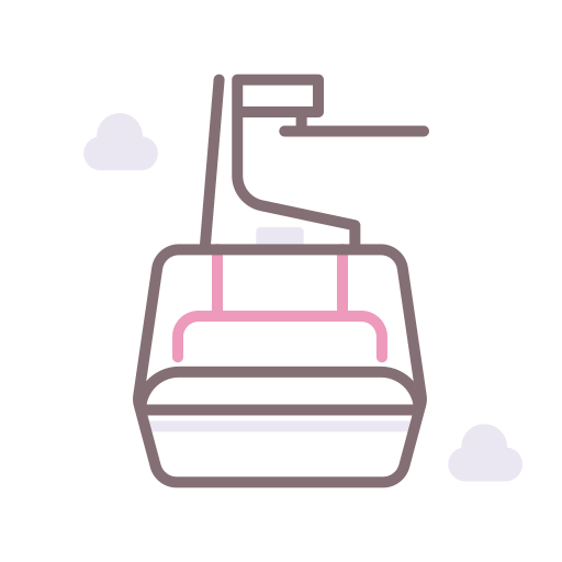 teleférico Flaticons Lineal Color Ícone