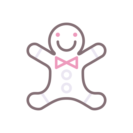 Gingerbread man Flaticons Lineal Color icon