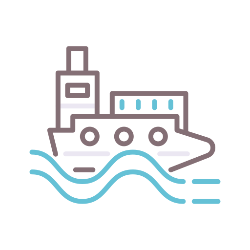 Ice breaker boat Flaticons Lineal Color icon