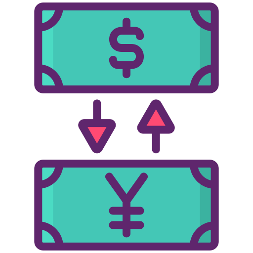 cambio di valuta Flaticons Lineal Color icona