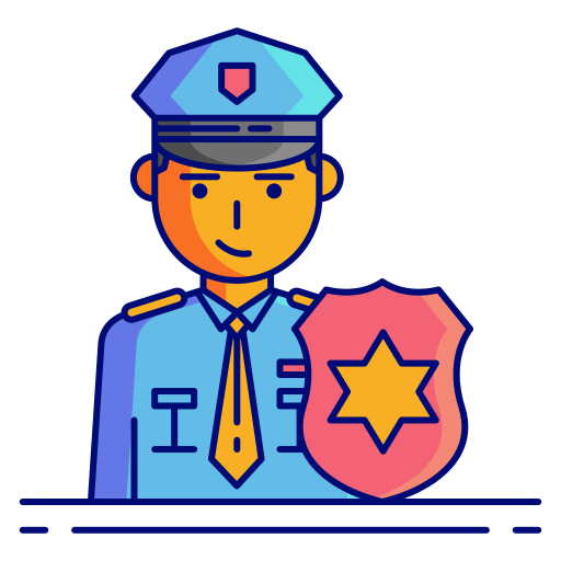 Police badge Flaticons Lineal Color icon
