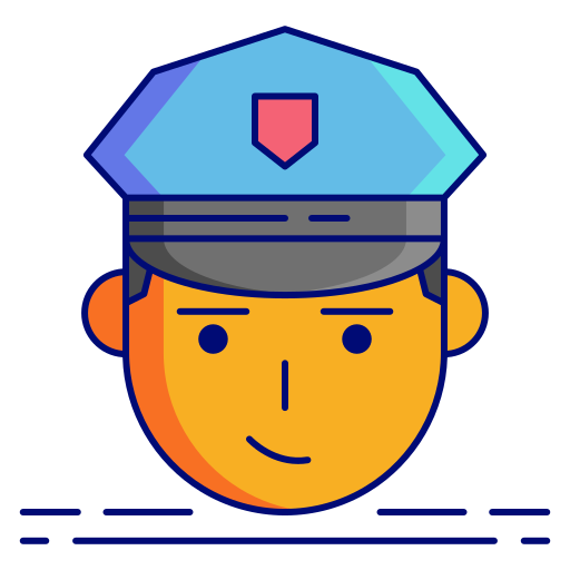 chapéu de polícia Flaticons Lineal Color Ícone