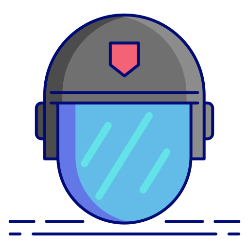 Police helmet Flaticons Lineal Color icon