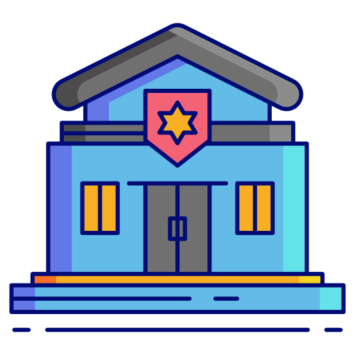 polizeistation Flaticons Lineal Color icon