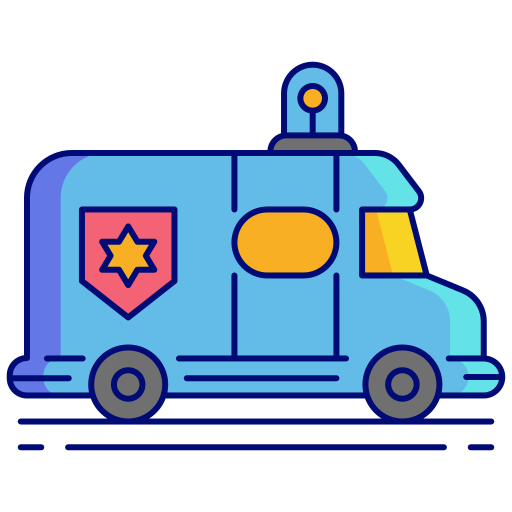 camioneta de la policía Flaticons Lineal Color icono