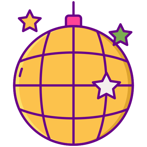 palla da discoteca Flaticons Lineal Color icona