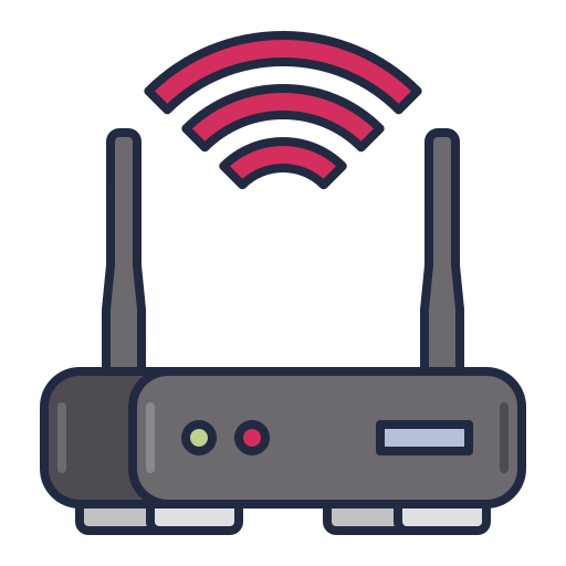 wlan router Flaticons Lineal Color icon