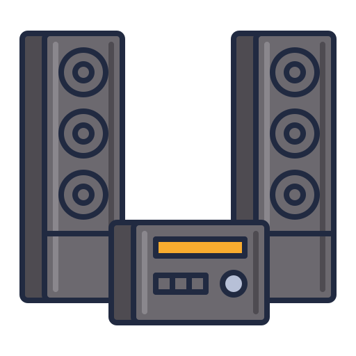 systeme audio Flaticons Lineal Color Icône