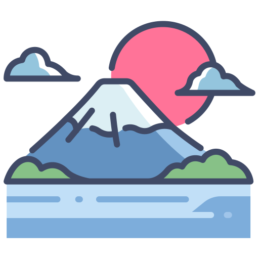 Гора Фудзи MaxIcons Lineal color иконка