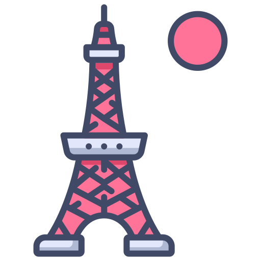 torre de tóquio MaxIcons Lineal color Ícone