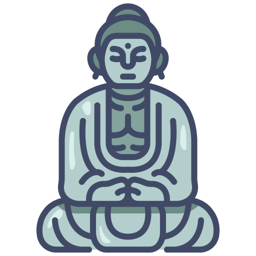 wielki budda MaxIcons Lineal color ikona