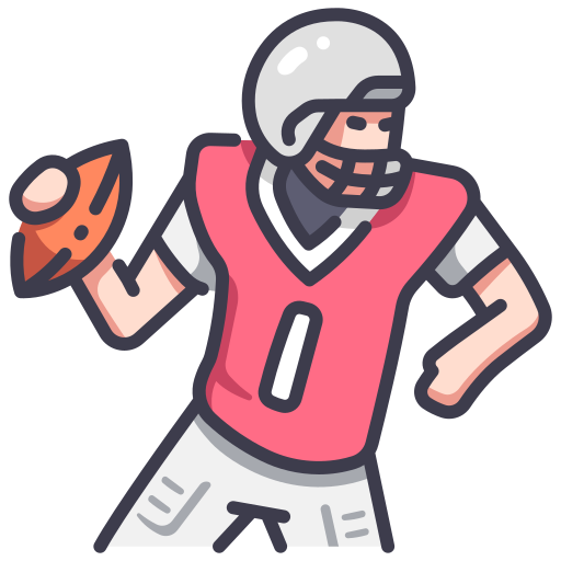 American football MaxIcons Lineal color icon