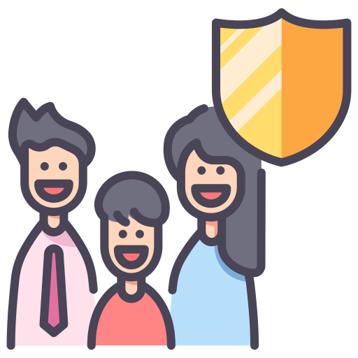 Family insurance MaxIcons Lineal color icon
