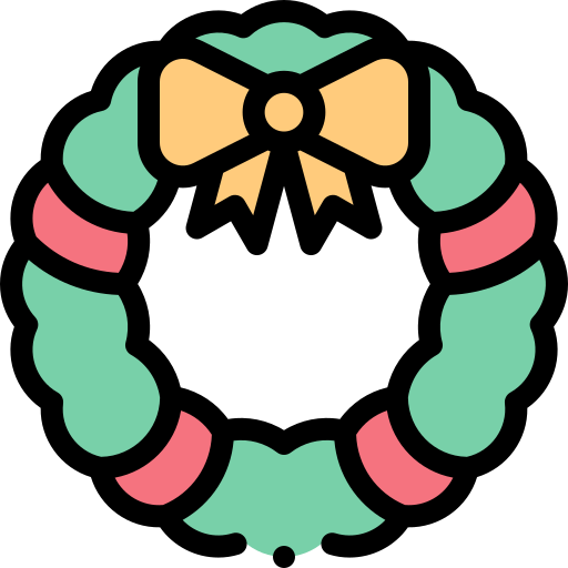 ghirlanda natalizia Detailed Rounded Lineal color icona