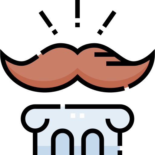 moustache Detailed Straight Lineal color Icône