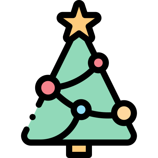 Рождественская елка Detailed Rounded Lineal color иконка