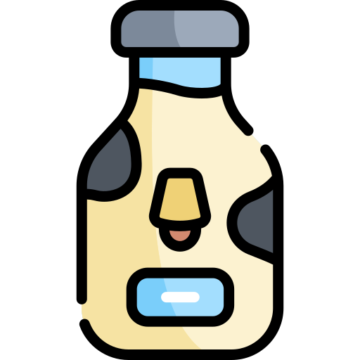 牛乳 Kawaii Lineal color icon