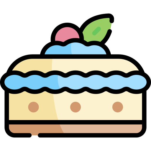 ciasto Kawaii Lineal color ikona