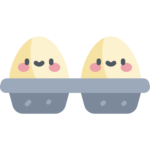 des œufs Kawaii Flat Icône