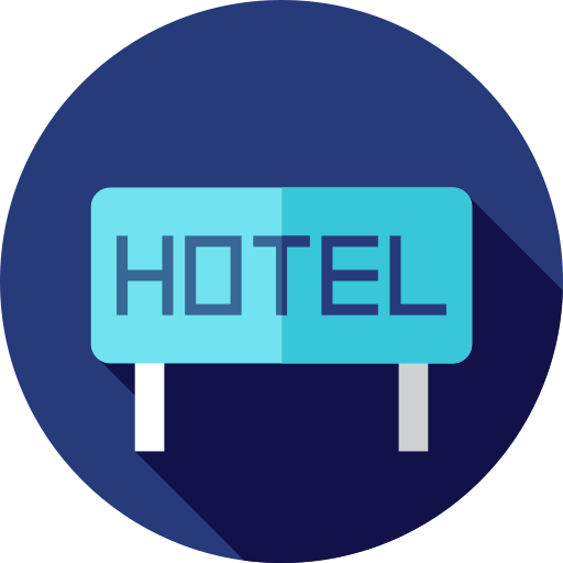 hotel Flat Circular Flat icono