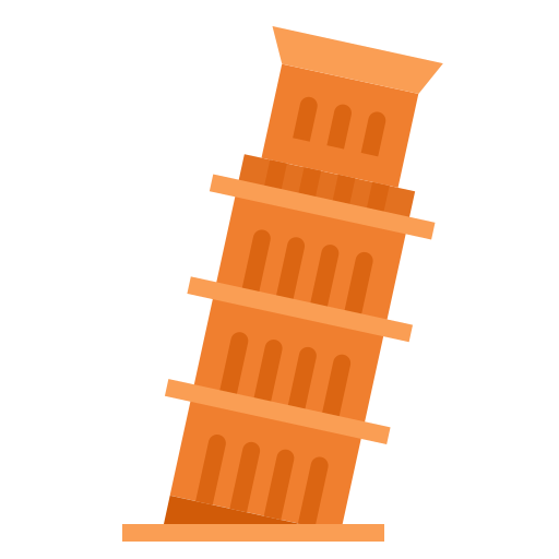 Pisa tower Ultimatearm Flat icon