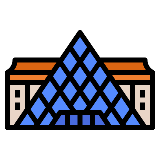 piramide del louvre Ultimatearm Lineal Color icona