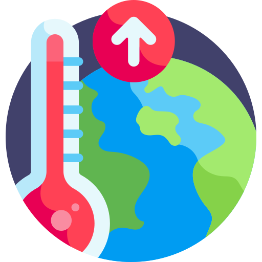 il riscaldamento globale Detailed Flat Circular Flat icona