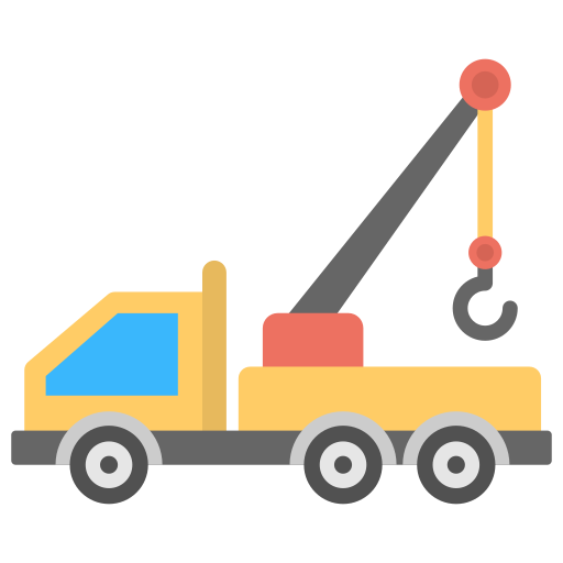 Crane truck Creative Stall Premium Flat icon