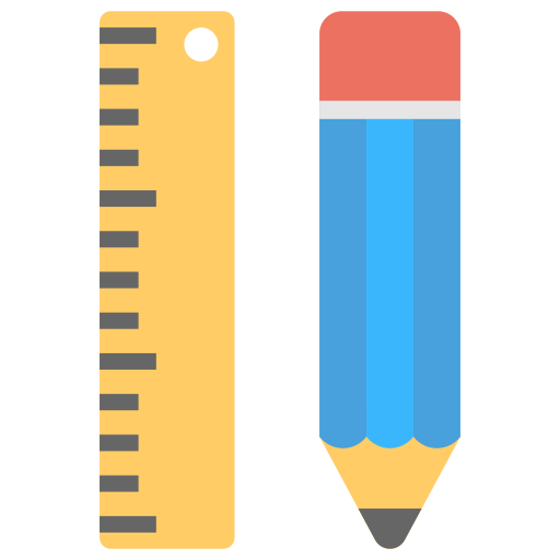 鉛筆と定規 Creative Stall Premium Flat icon