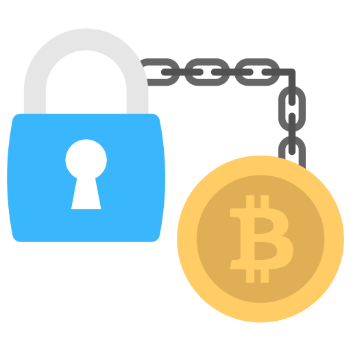 Bitcoin encryption Creative Stall Premium Flat icon