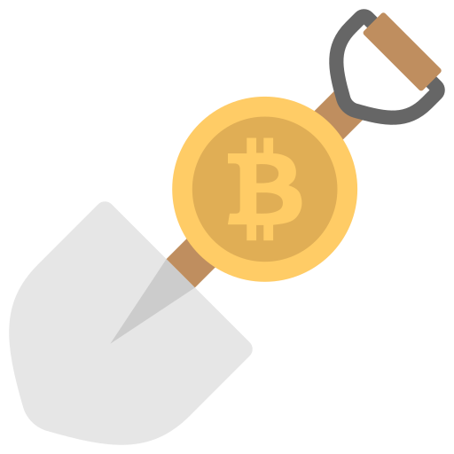 Bitcoin mining Creative Stall Premium Flat icon