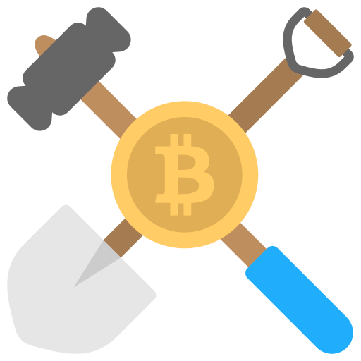 minería bitcoin Creative Stall Premium Flat icono