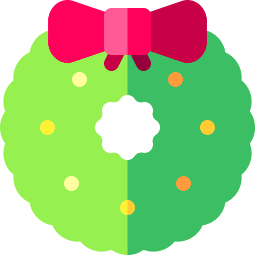 Рождественский венок Basic Rounded Flat иконка