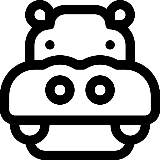 hipopótamo Basic Rounded Lineal Ícone