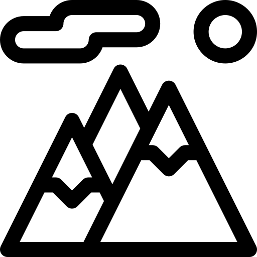 montañas Basic Rounded Lineal icono