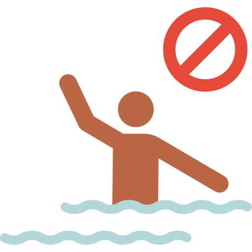 No swimming Pictograms Colour icon