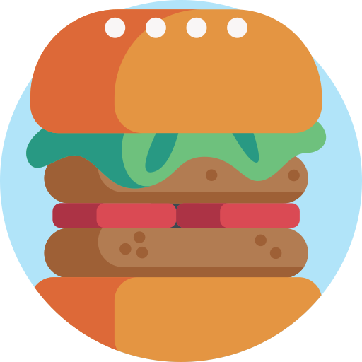 Hamburger Detailed Flat Circular Flat icon