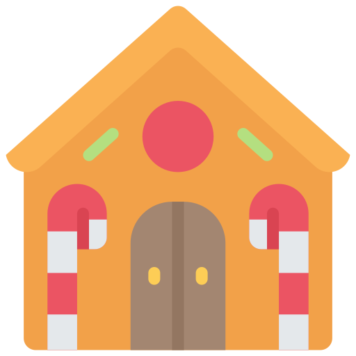 Gingerbread house Juicy Fish Flat icon