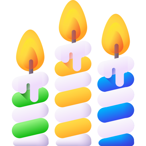 bougies 3D Color Icône
