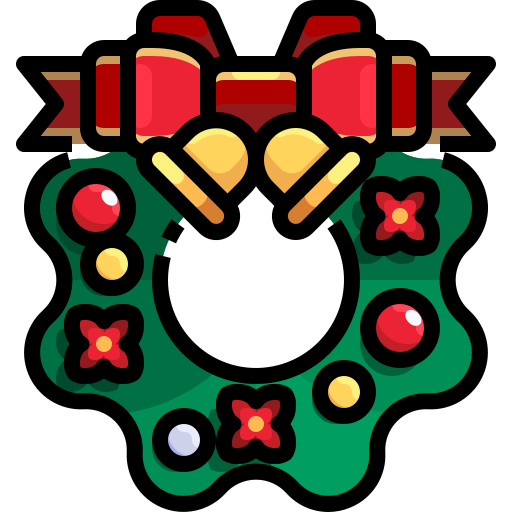 Corona de navidad Justicon Lineal Color icono