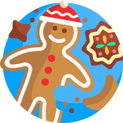 Gingerbread man Detailed Flat Circular Flat icon