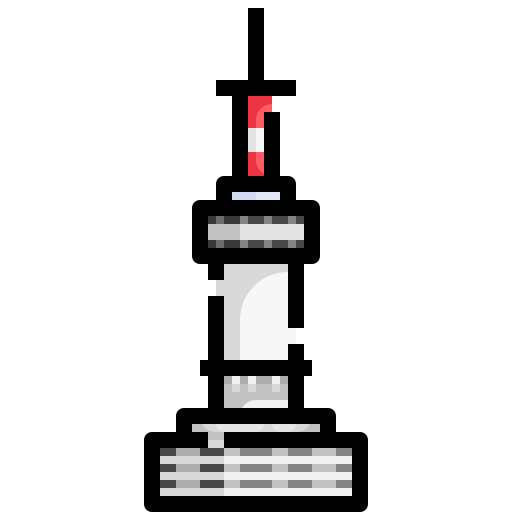 wieża w seulu Justicon Lineal Color ikona