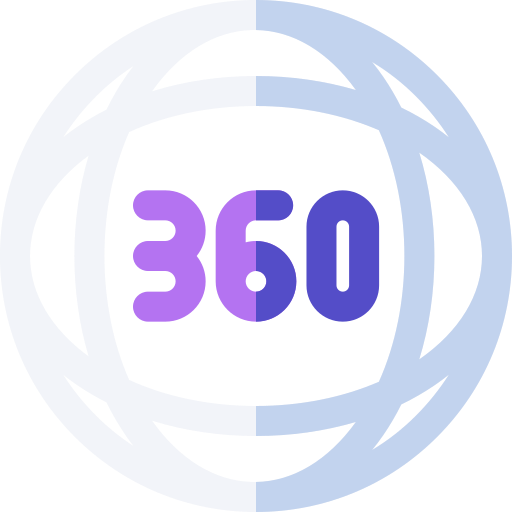 360 stopni Basic Rounded Flat ikona