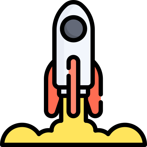로켓 Kawaii Lineal color icon